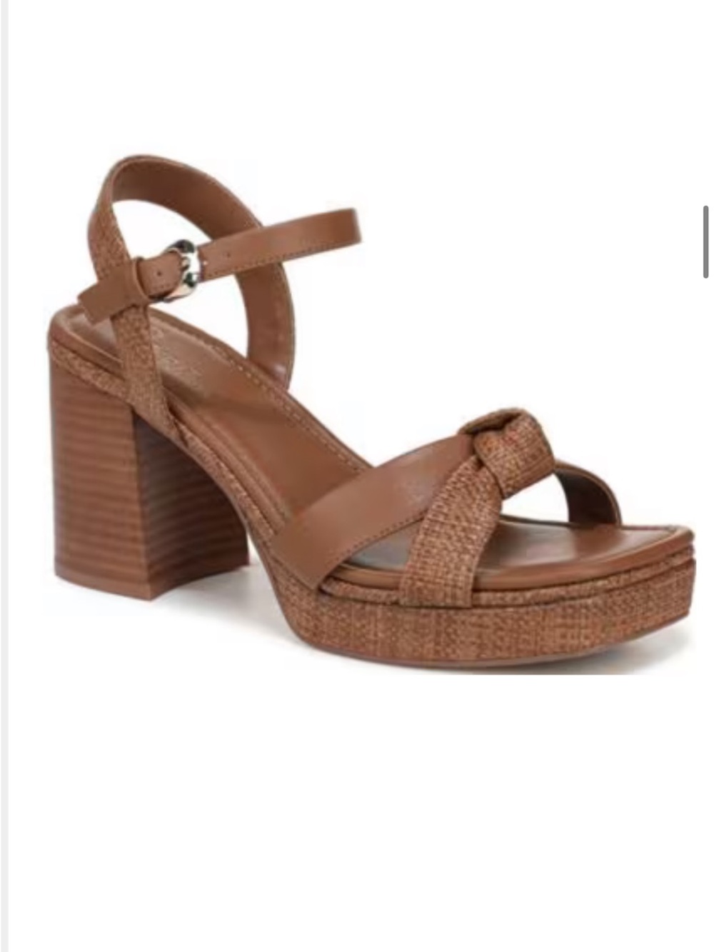 Naturalizer Brown Knotted Platform Block Heel Sandal